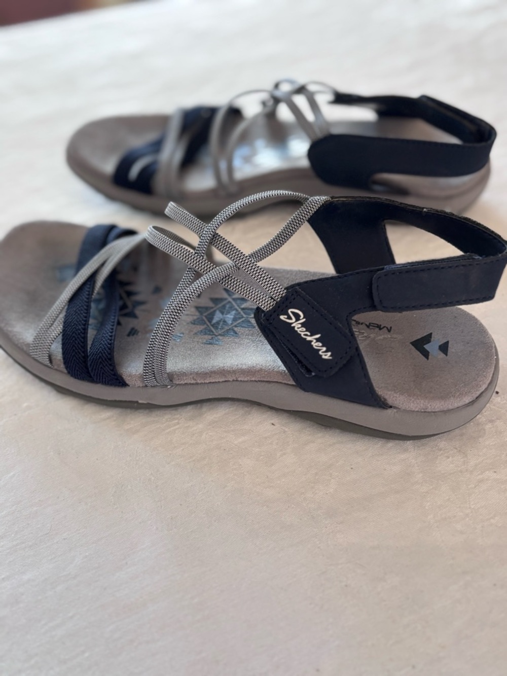 Skechers Women's Navy and Gray Strappy Sandals - Picture 3 of 13